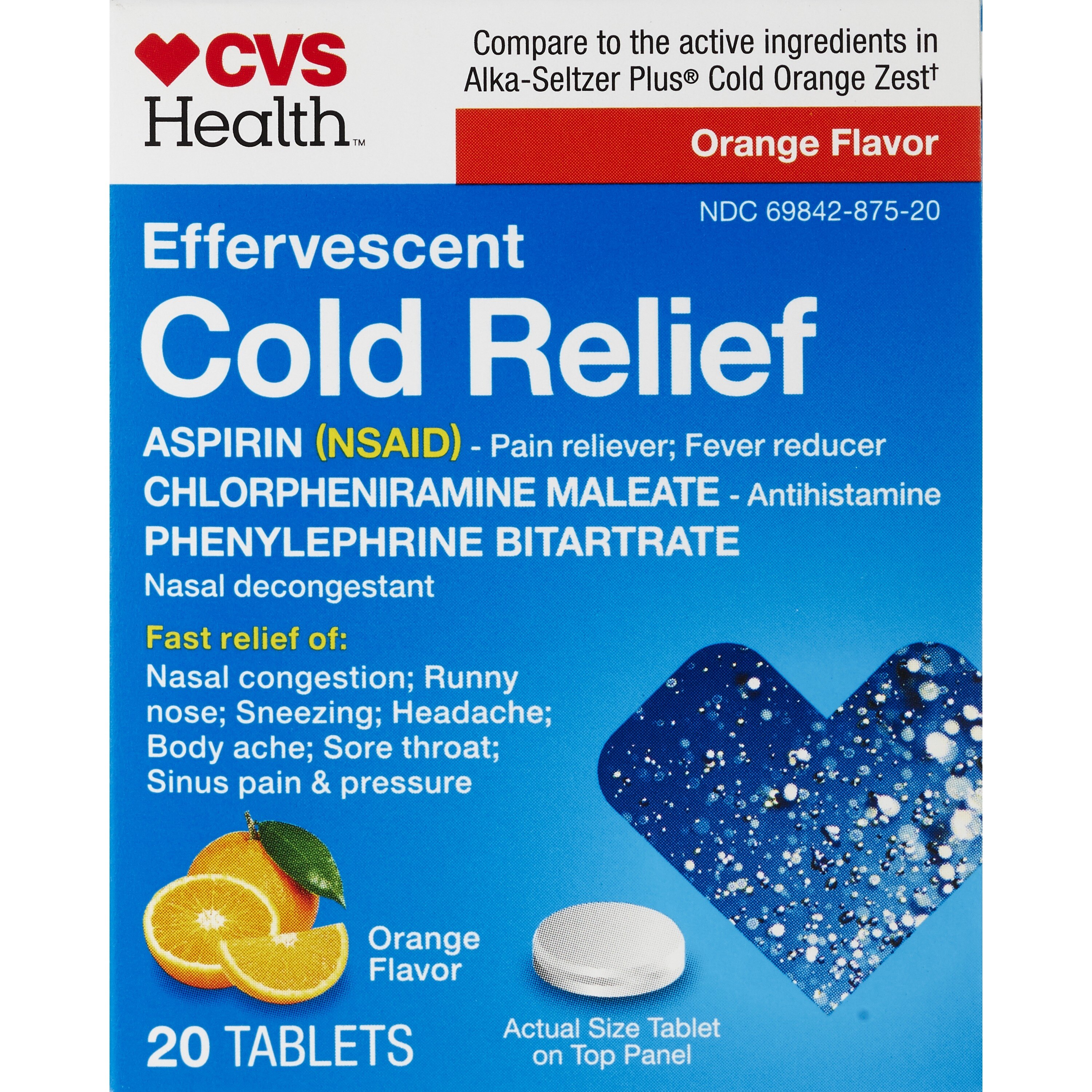 CVS Health, Effervescent Cold Relief Tablets