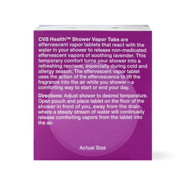 CVS Health Effervescent Shower Vapor Tablets, Lavender, 3 CT