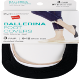 Style Essentials by Hanes Ballerina Foot Covers, Assorted Colors, thumbnail image