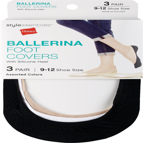 Style Essentials by Hanes Ballerina Foot Covers, Assorted Colors