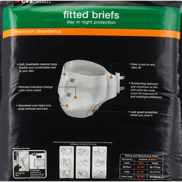 CVS Health Fitted Briefs Maximum Absorbency