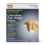 CVS Health Maximum Strength Lidocaine Pain Relief Plus Menthol Patch, MEDIUM, 5 CT, thumbnail image