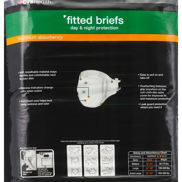 CVS Health Fitted Briefs Maximum Absorbency