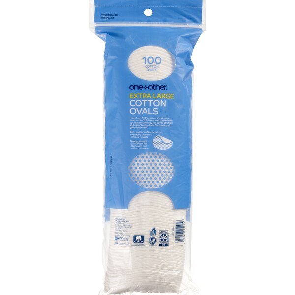 one+other Premium Cotton Ovals, 100CT