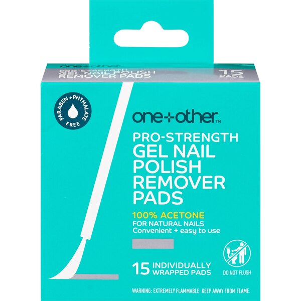 one+other Pro Strength 100% Acetone Gel Nail Polish Remover Pads