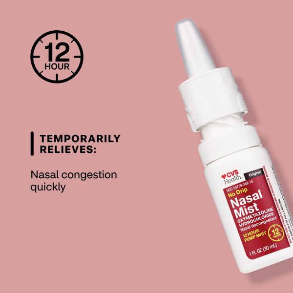 CVS Health 12HR No Drip Nasal Mist Oxymetazoline 0.05%, 1 OZ
