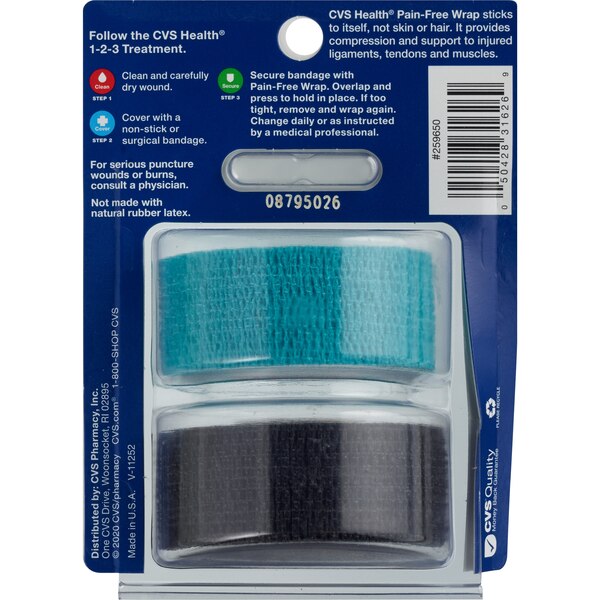 CVS Health Breathable Gentle 1" Tape, Blue & Black, 2 CT