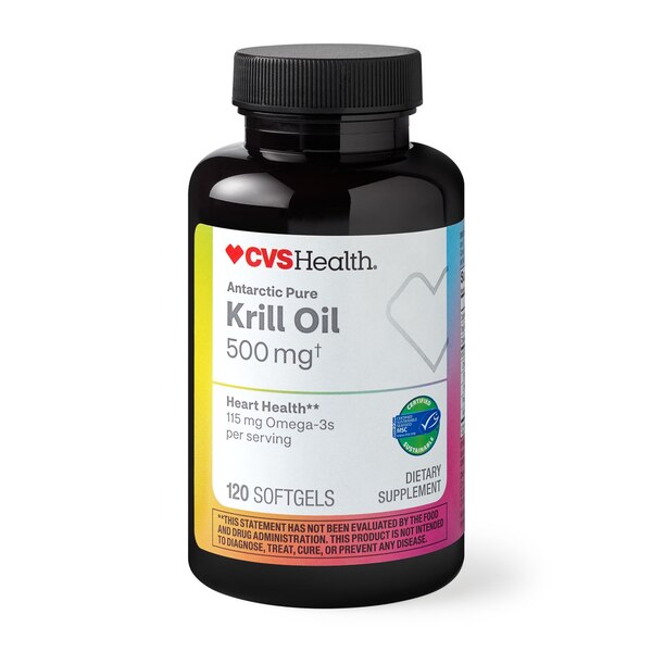 CVS Health Pure Omega-3 Krill Oil, 500 MG, 120 CT