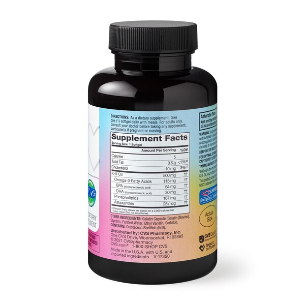 CVS Health Pure Omega-3 Krill Oil, 500 MG, 120 CT