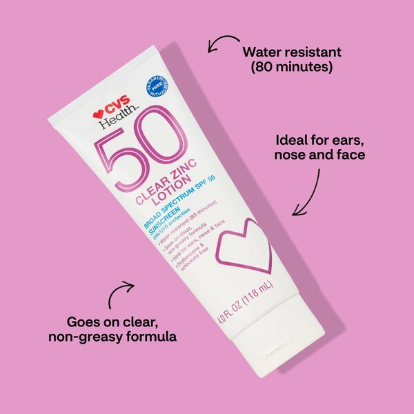 CVS Health Clear Zinc Broad Spectrum Sun Lotion SPF 50