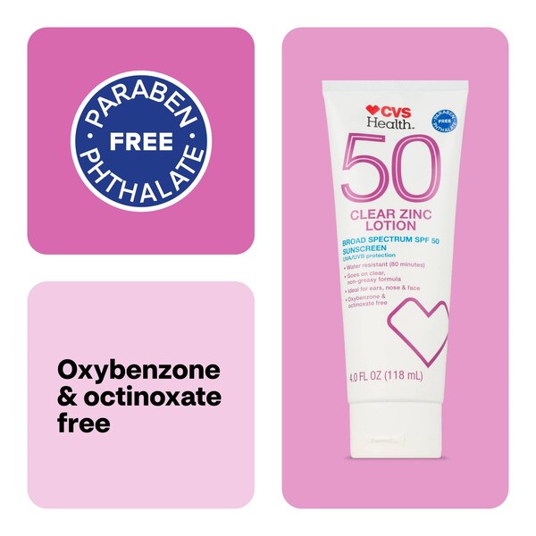 CVS Health Clear Zinc Broad Spectrum Sun Lotion SPF 50