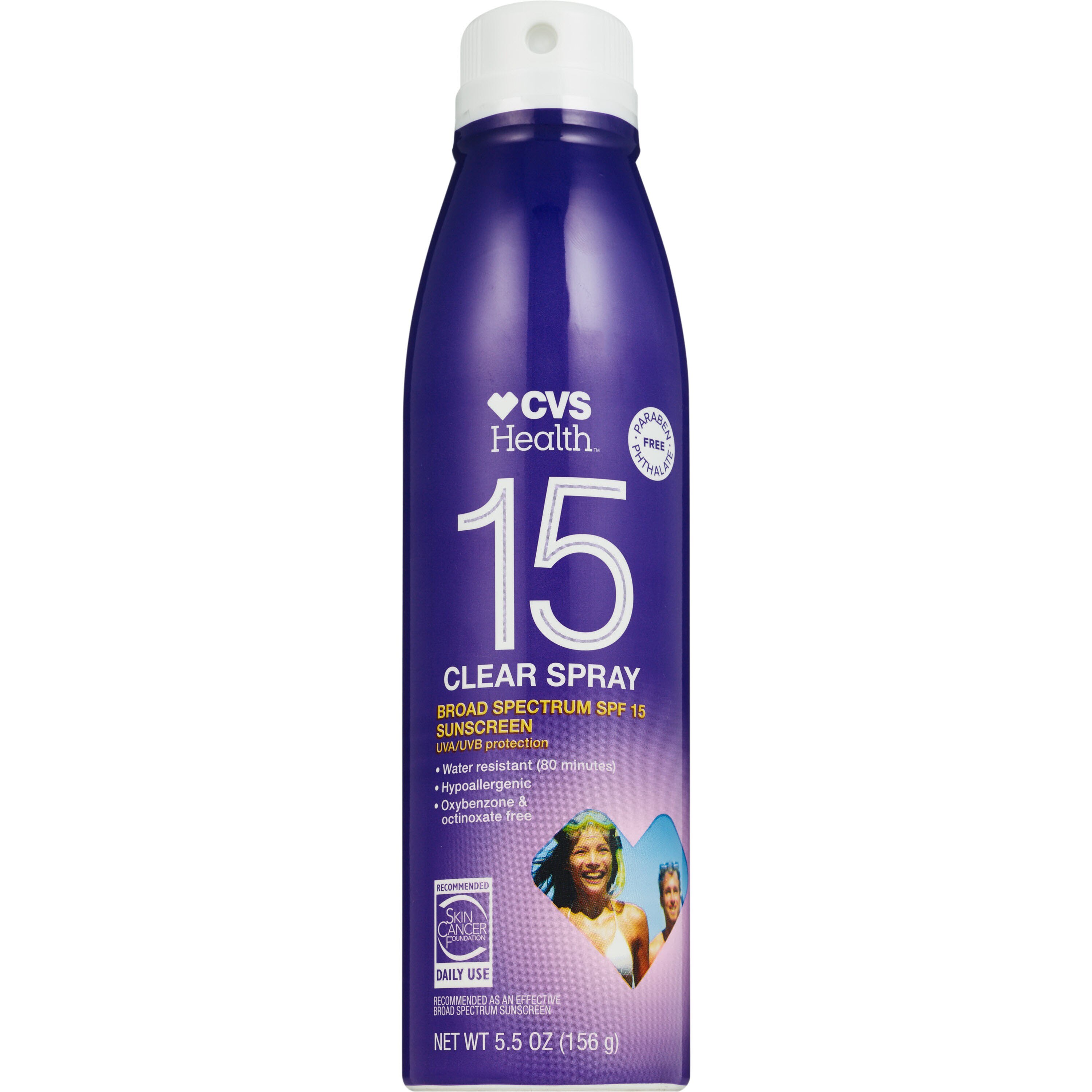 CVS Health Clear Broad Spectrum Sunscreen Spray, 5.5 OZ