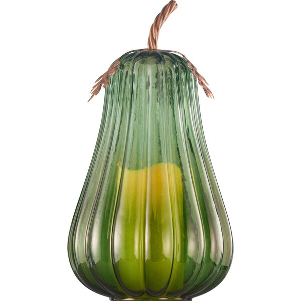 Fall Fest LED Glass Pumpkin, 11.5 in