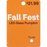 Fall Fest LED Glass Pumpkin, 11.5 in, thumbnail image