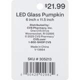 Fall Fest LED Glass Pumpkin, 11.5 in, thumbnail image