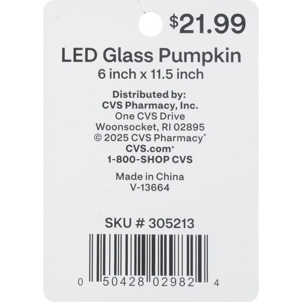 Fall Fest LED Glass Pumpkin, 11.5 in