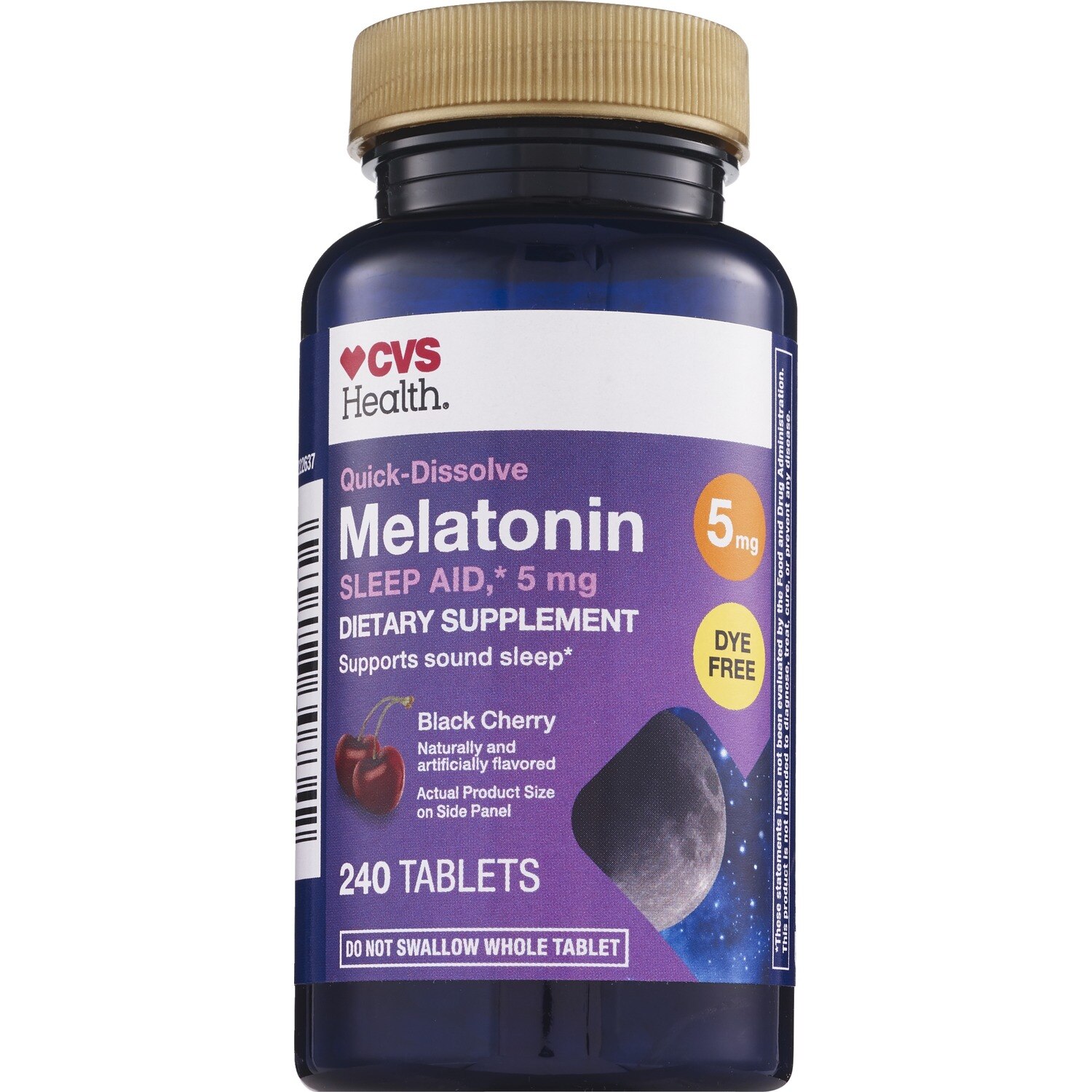 CVS Health - Melatonina en tabletas de disolución rápida, Black Cherry