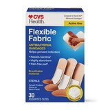 CVS Health Flexible Fabric Anti-Bacterial Bandages, Assorted Sizes, thumbnail image