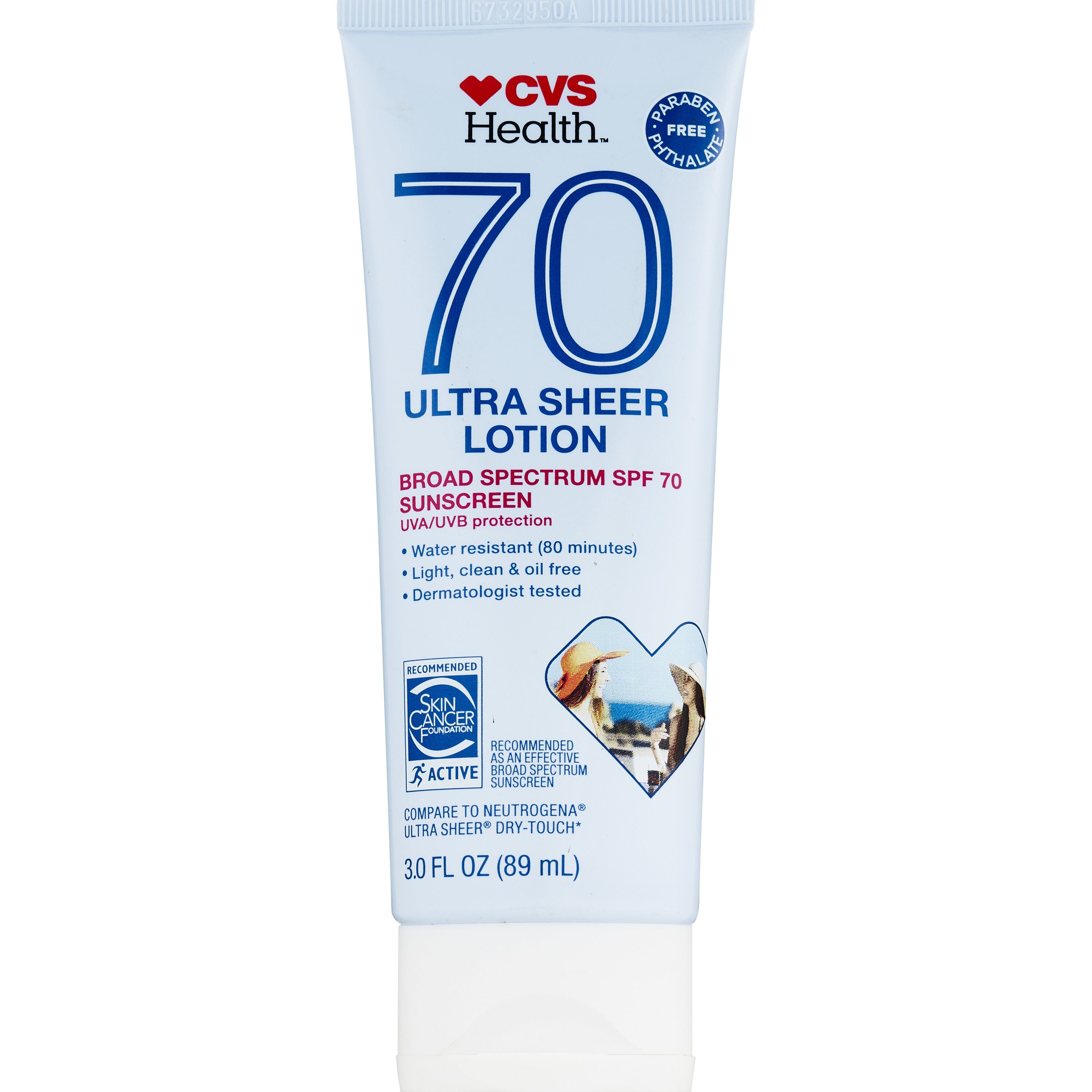 CVS Health - Loción de protección solar ultratransparente, FPS 70, 3 oz