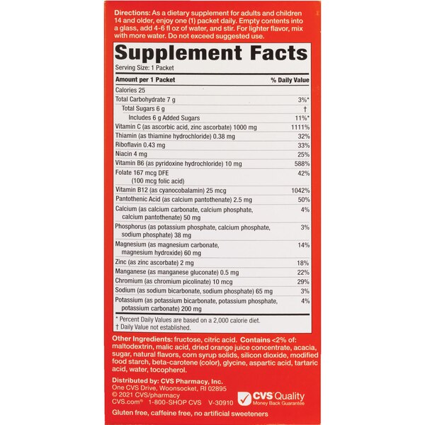 CVS Health Vitamin C 1000 mg Dietary Supplement Packets, 10 CT