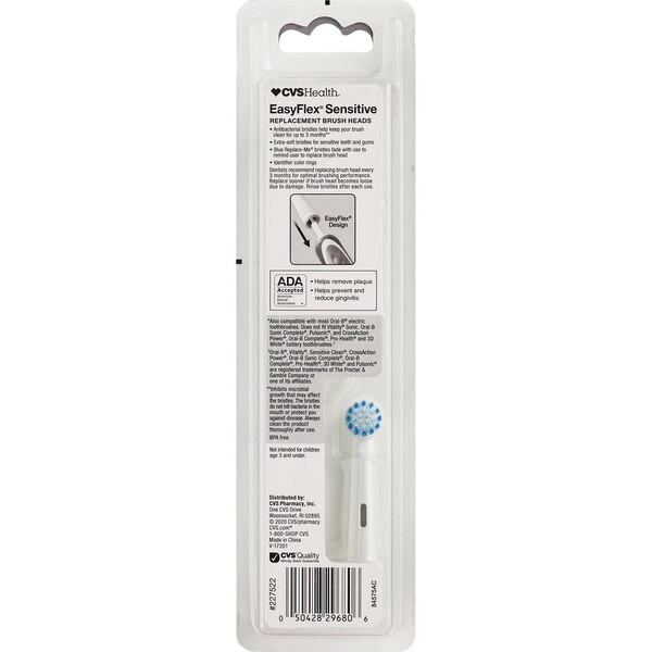 CVS Health EasyFlex Sensitive Replacement Brush Heads