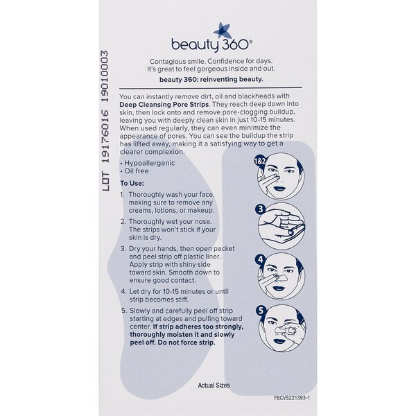 Beauty 360 Deep Cleansing Pore Strips, 24CT