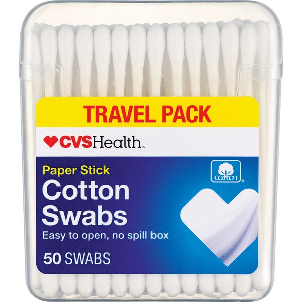 CVS Health Cotton Swabs Paper Stick, 50 CT