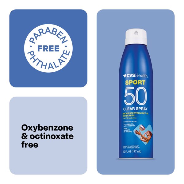 CVS Sport Clear - Protector solar en spray de amplio espectro