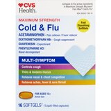 CVS Health Maximum Strength Cold & Flu Softgels, 16  CT, thumbnail image