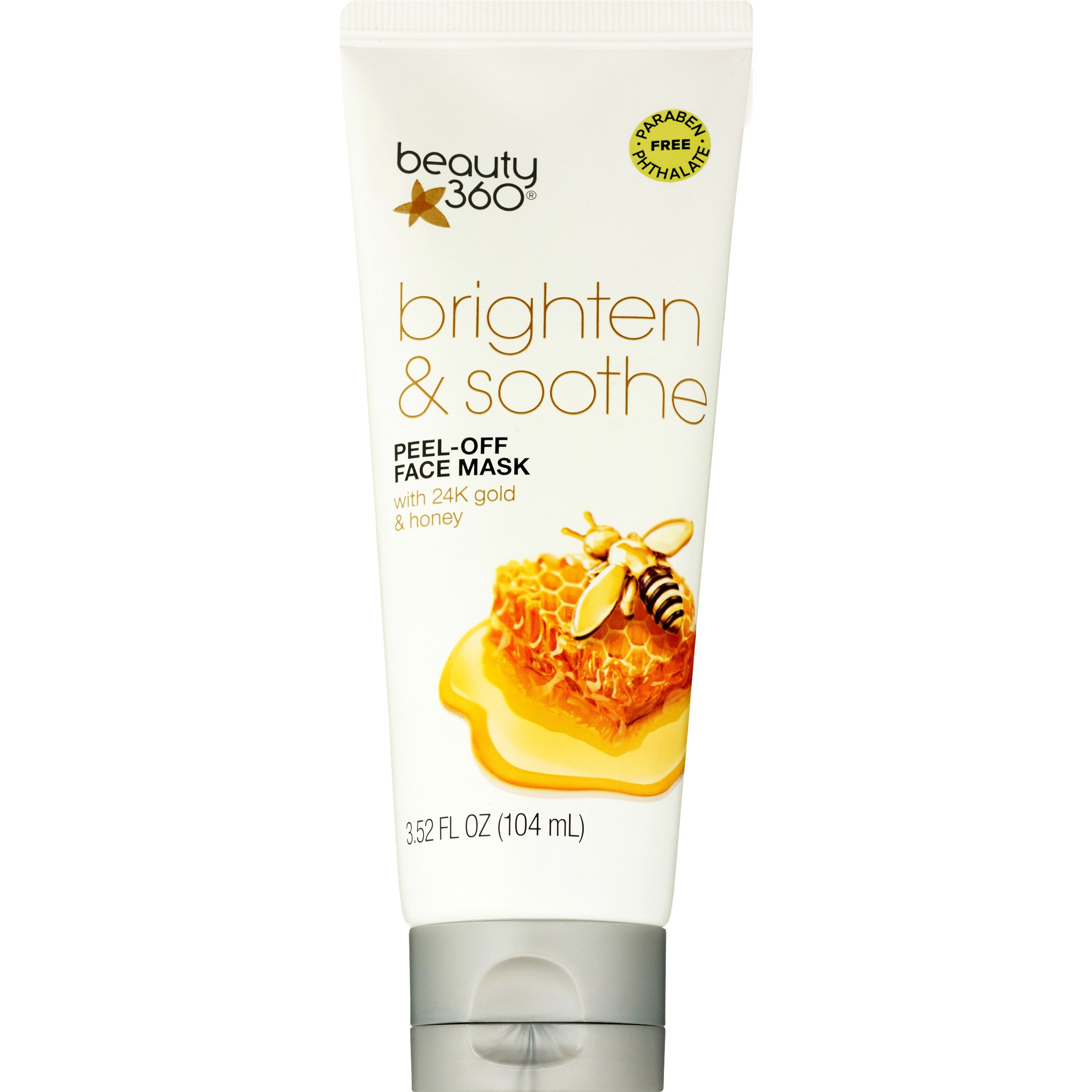 Beauty 360 Brighten & Soothe Peel-Off Face Mask with 24K Gold & Honey, 3.52 OZ