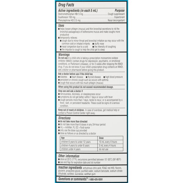 CVS Health Children's Multi-Symptom Cold Liquid, Very Berry, 6.8 OZ