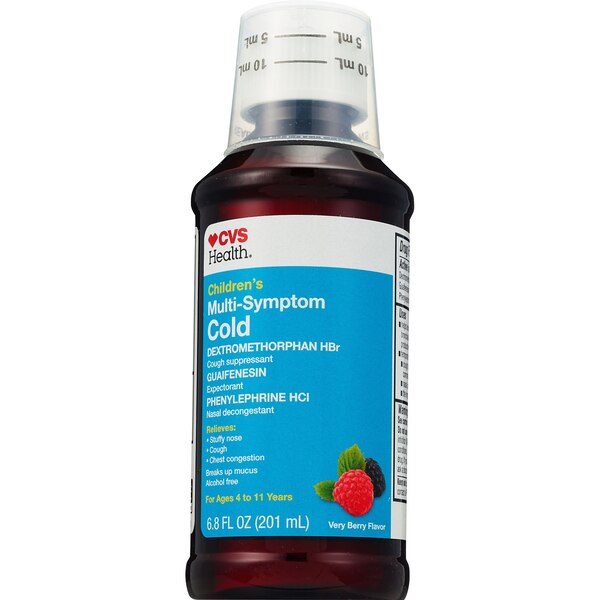 CVS Health Children's Multi-Symptom Cold Liquid, Very Berry, 6.8 OZ