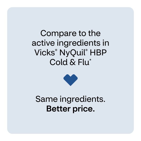 CVS Health Multi-Symptom Nighttime HBP Cold & Flu Relief, Cherry, 12 OZ