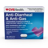 CVS Health Anti-Diarrheal & Anti-Gas Caplets, 12 CT, thumbnail image