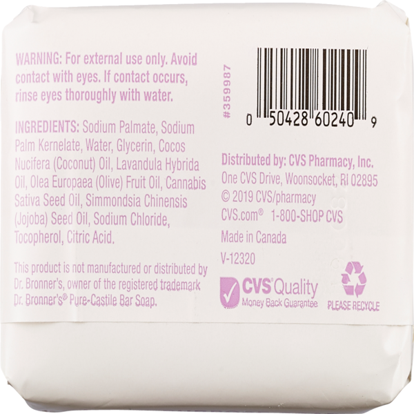 Earth Essentials Pure Castile Soap, Hemp & Lavender, 5 OZ