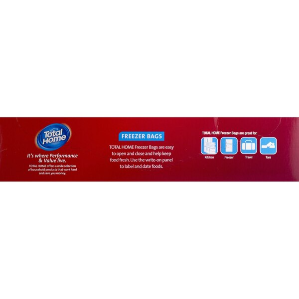 Total Home Gallon Freezer Bags with Easy-Close Slider, 10 ct