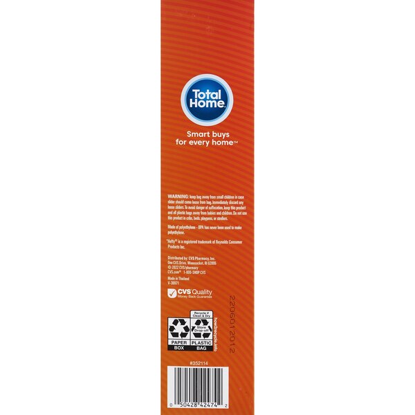 Total Home Gallon Freezer Bags with Easy-Close Slider, 10 ct