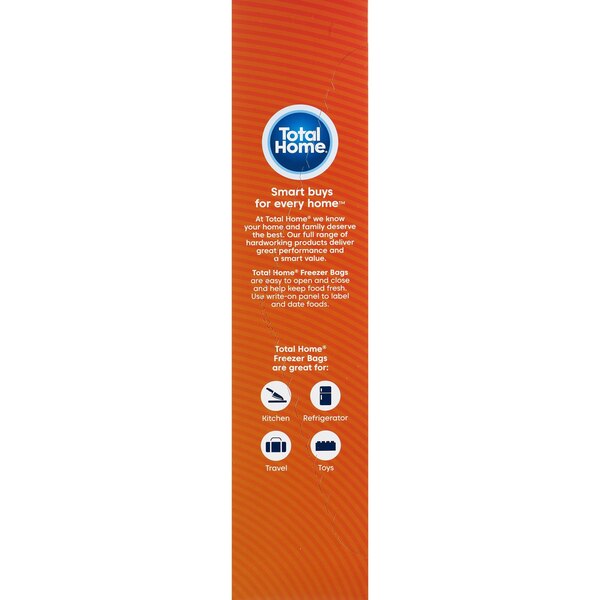 Total Home Gallon Freezer Bags with Easy-Close Slider, 10 ct
