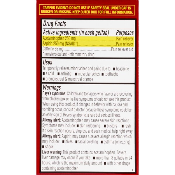 CVS Health Extra Strength Headache Relief Acetaminophen, Aspirin (NSAID) & Caffeine Geltabs