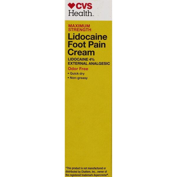 CVS Health Maximum Strength Lidocaine Foot Pain Cream, 4 OZ