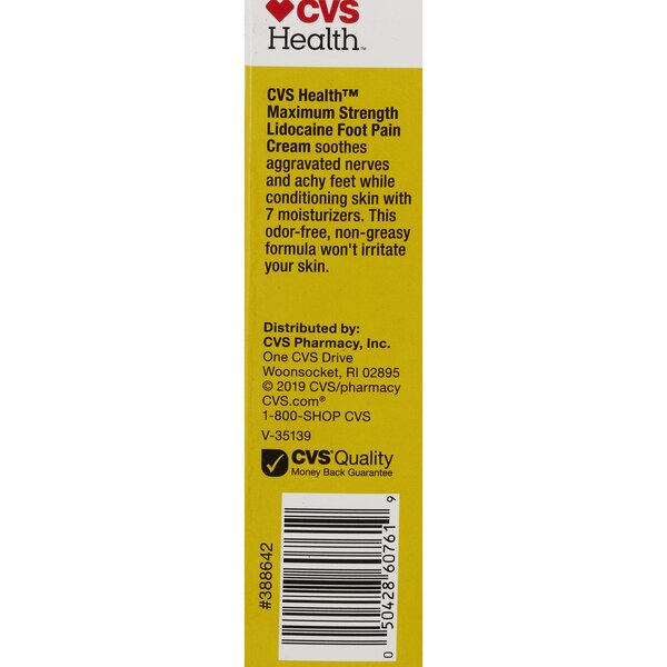 CVS Health Maximum Strength Lidocaine Foot Pain Cream, 4 OZ
