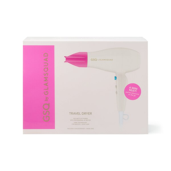 GSQ by GLAMSQUAD 1875W Travel Hair Dryer, White