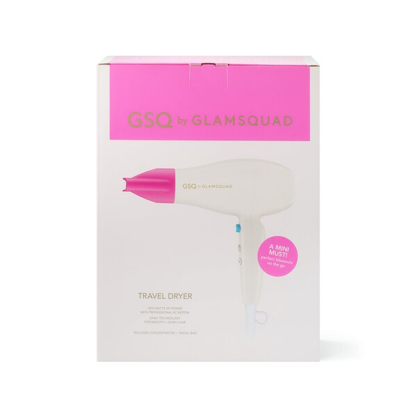 GSQ by GLAMSQUAD 1875W Travel Hair Dryer, White