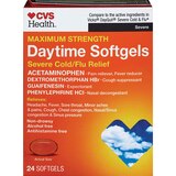 CVS Health Maximum Strength Daytime Softgels for Severe Cold + Flu Relief, 24 CT, thumbnail image