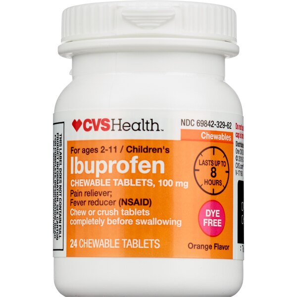 CVS Health Junior Strength Ibuprofen 100 MG Chewable Tablets, Orange