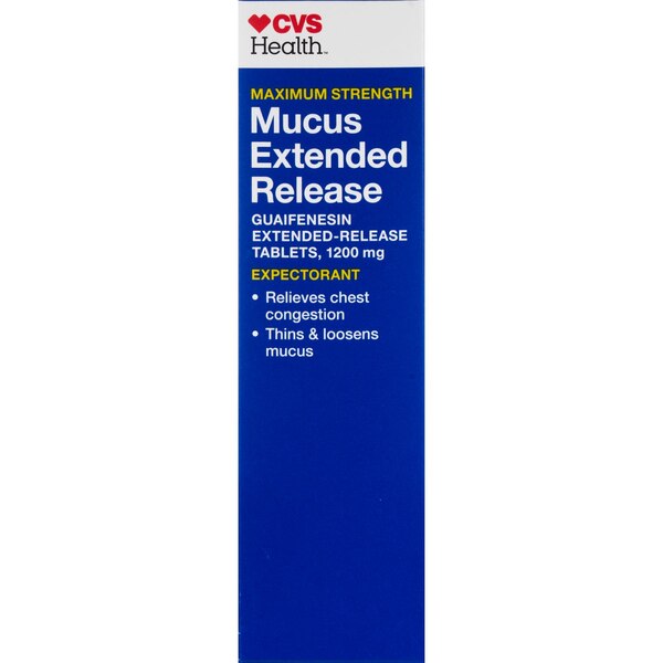 CVS Health 12HR Maximum Strength Mucus Extended Release Tablets, 42 CT