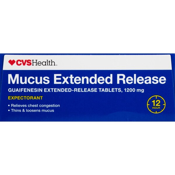 CVS Health 12HR Maximum Strength Mucus Extended Release Tablets, 42 CT