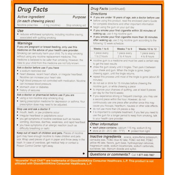 CVS Health Sugar Free Nicotine Gum, Fruit