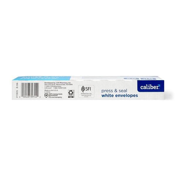 Cailber Press & Seal White Envelops, 50 ct