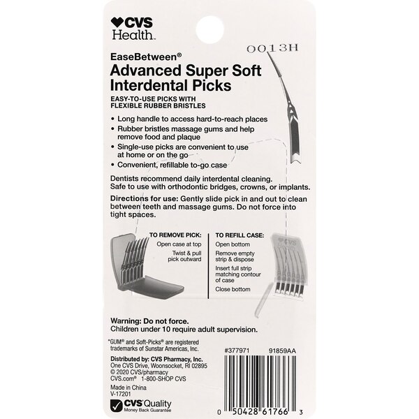 CVS Health EaseBetween Advanced Super Soft Interdental Picks, 60 CT